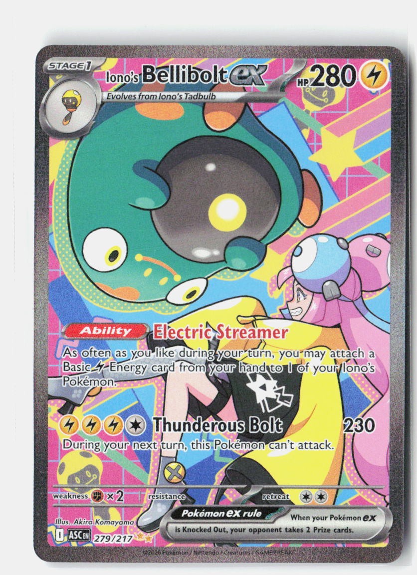 Iono’s Bellibolt ex Special Illustration Rare – ASC 279/217 EN NM Holofoil