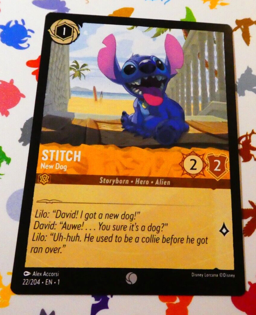 Lorcana Chapter 1 Disney English Card Game Card Stitch 22/204 IN English Mint