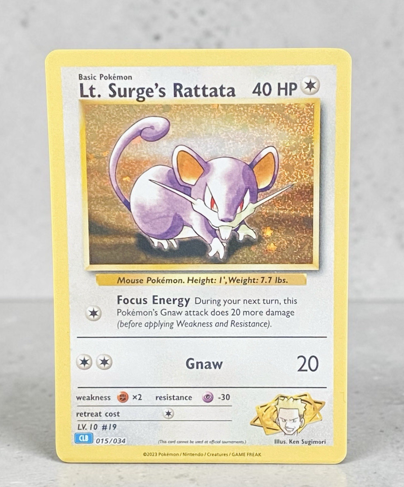 Pokemon Lt. Surge’s Rattata #015/034 CLB: Trading Card Game Classic 🔥