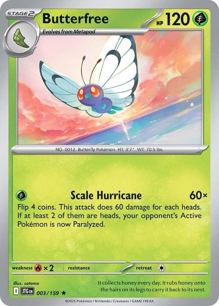 Pokemon TCG Journey Together Butterfree 003/159 Holo Rare