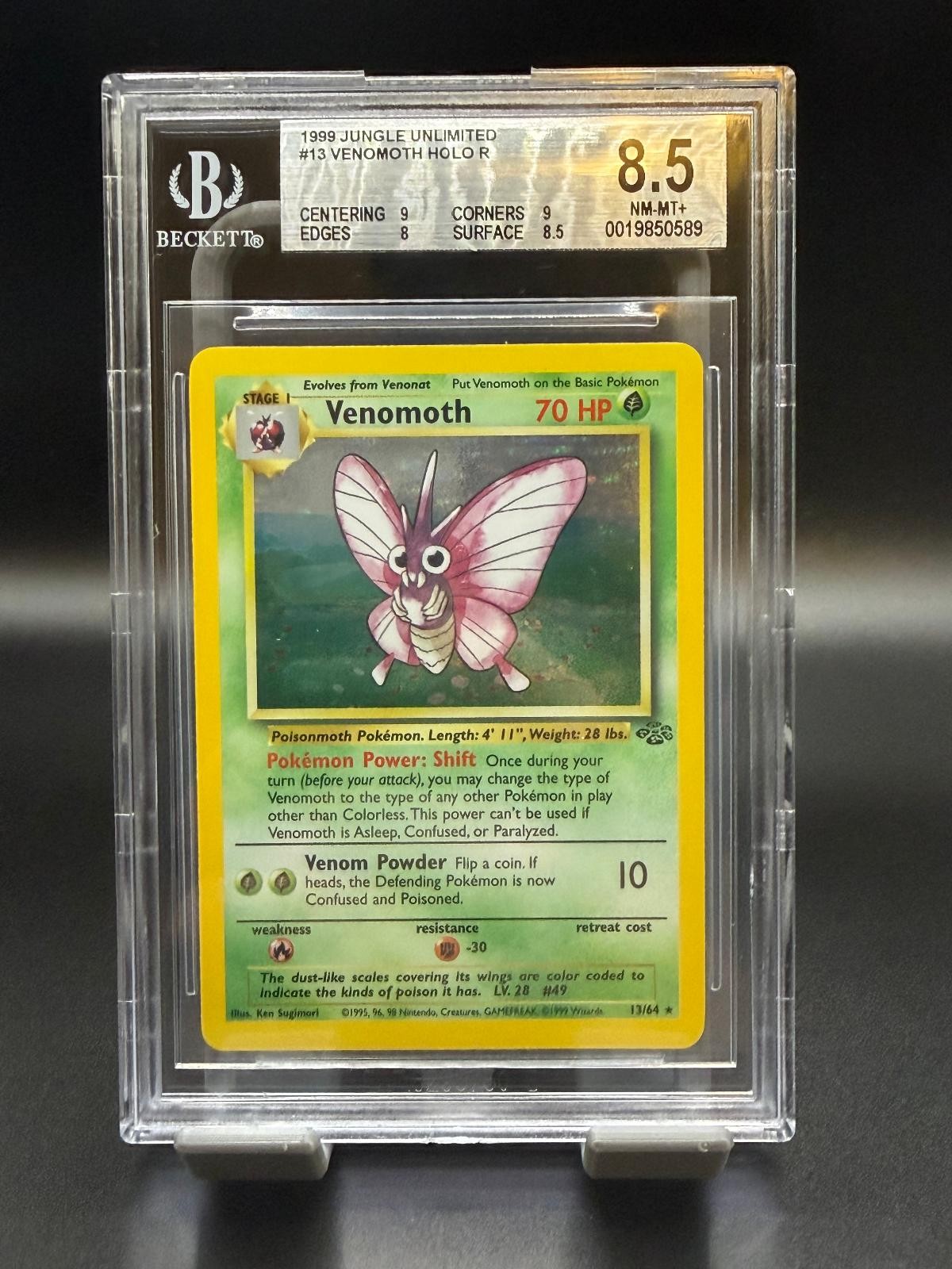 Venomoth Holo 13 Jungle Unlimited Pokemon Bgs 8.5 Silver