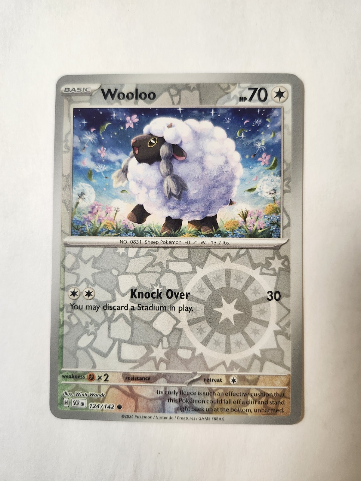 Wooloo 124/142 REVERSE HOLO Common Stellar Crown Pokemon Near Mint