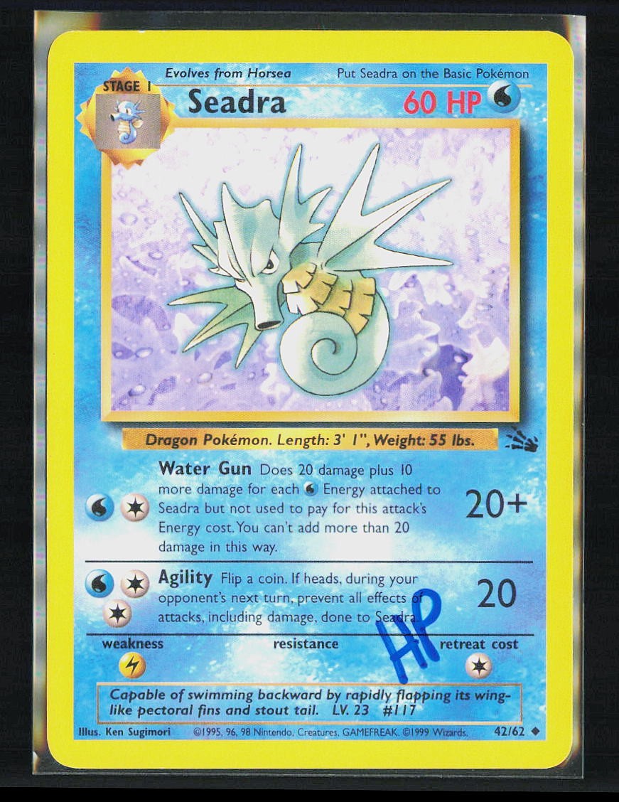 Pokemon Seadra Fossil 42/62 Unlimited HP