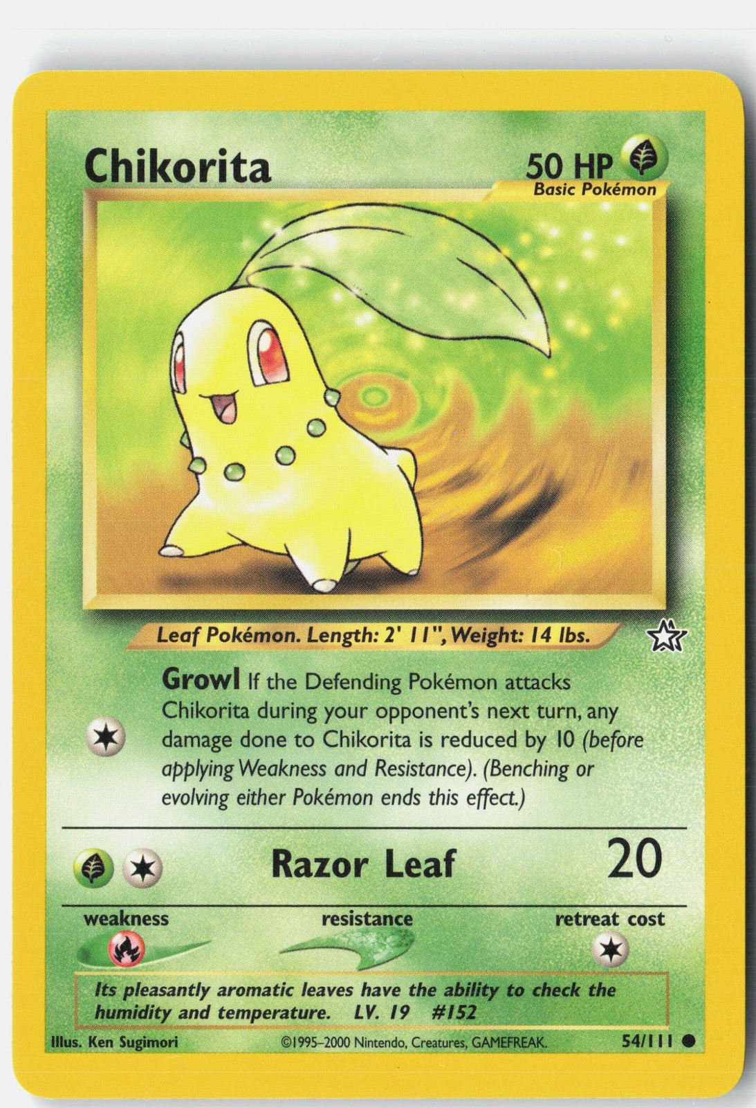 Chikorita (54) Unlimited [Neo Genesis – 054/111] – NM – Pokemon TCG Card