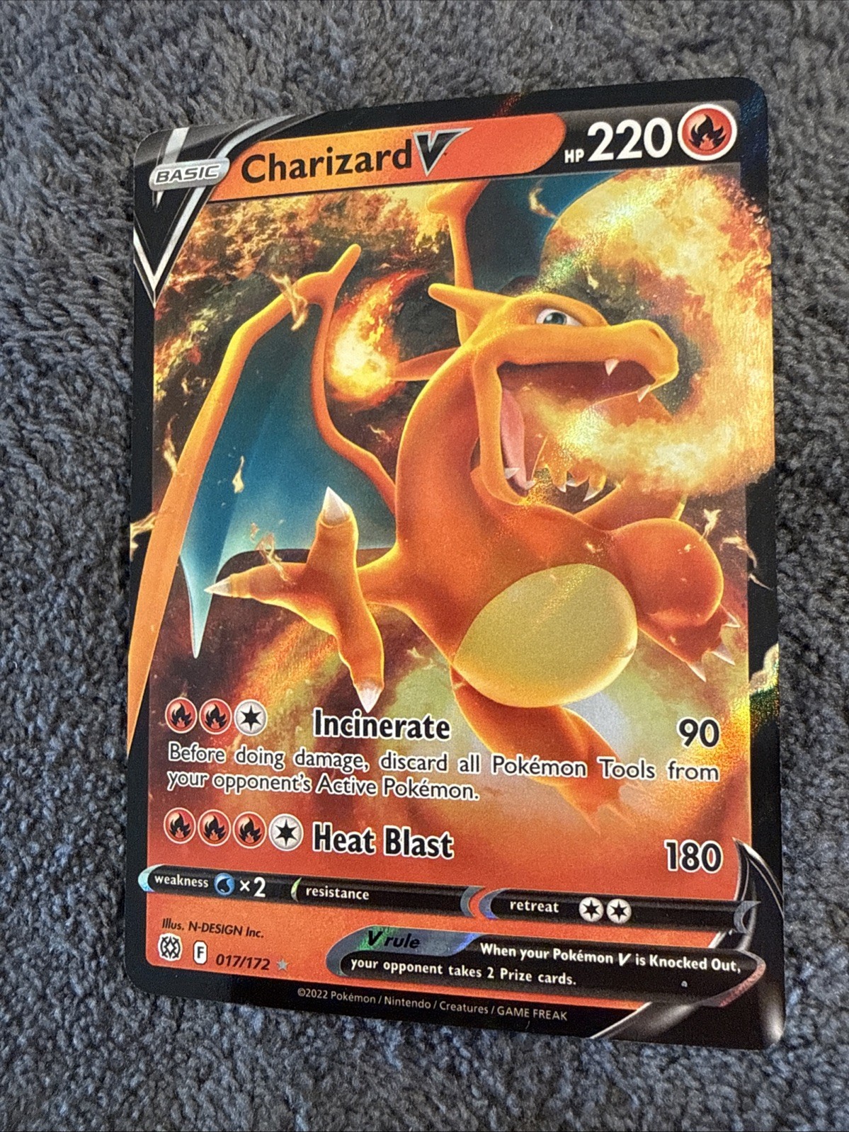 2022 Pokemon Brilliant Stars Charizard V 17 /172 Full art Holo illustration rare