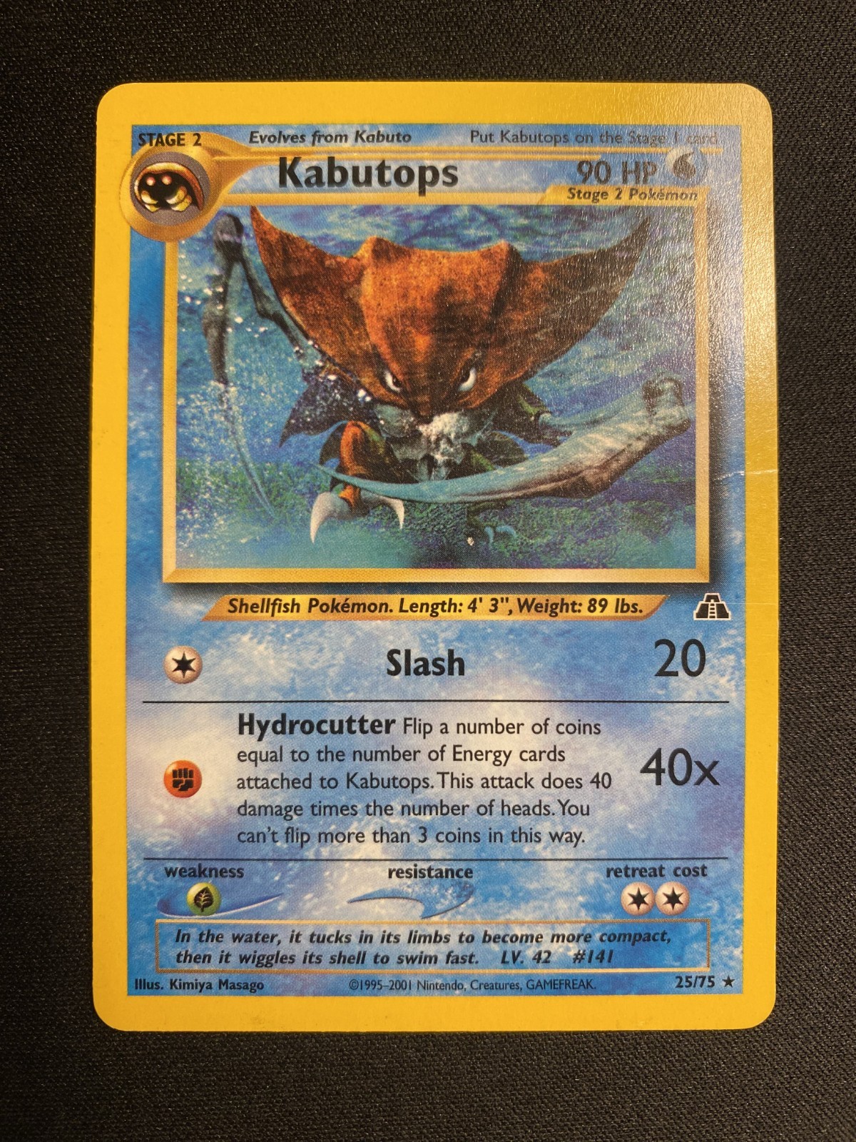 Kabutops 25/75 Neo Discovery Unlimited Regular Rare Moderately Played MP