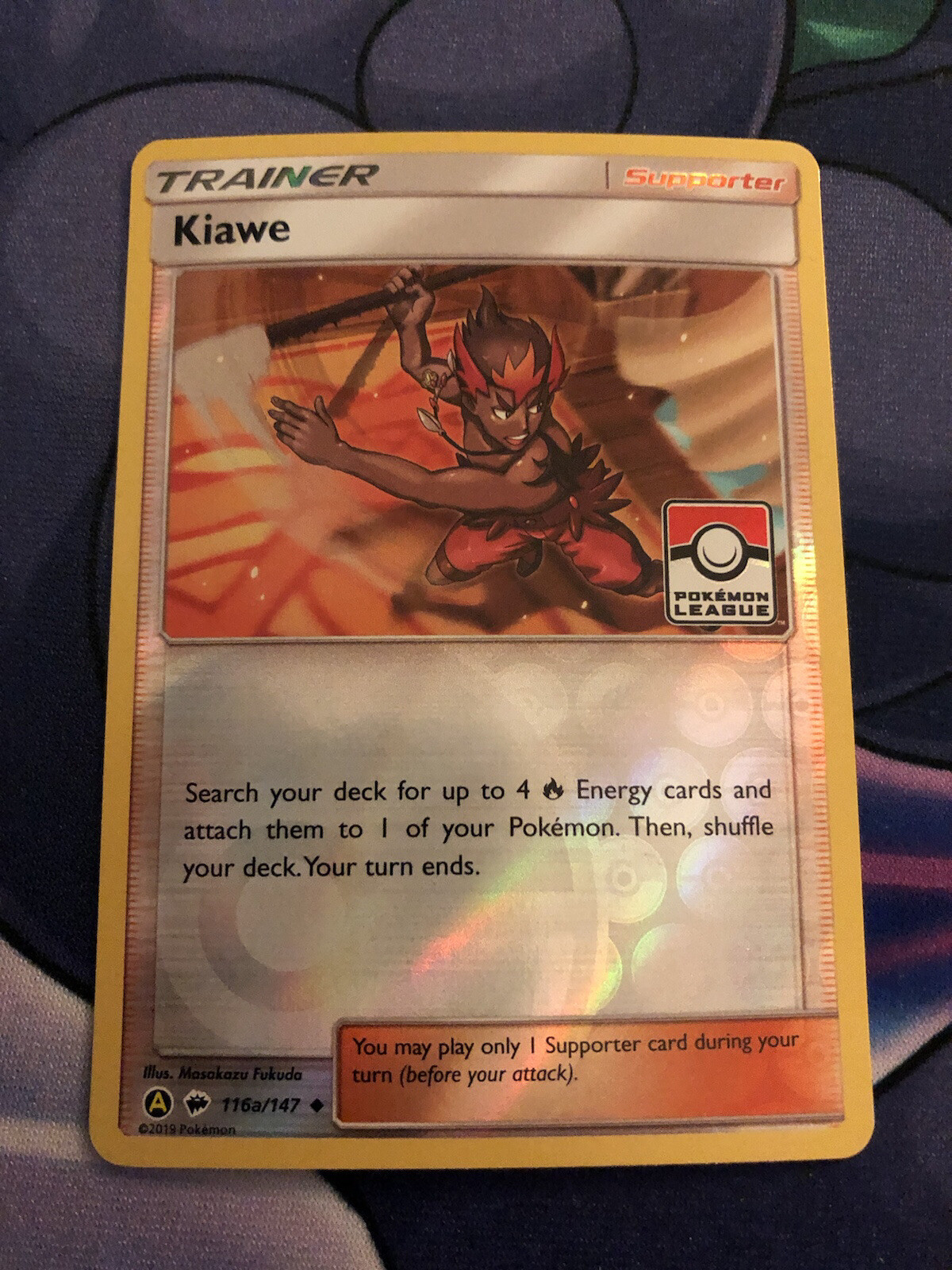 2019 Pokemon – Kiawe 116a/147 – Pokemon League Promo – Reverse Holo NM/M