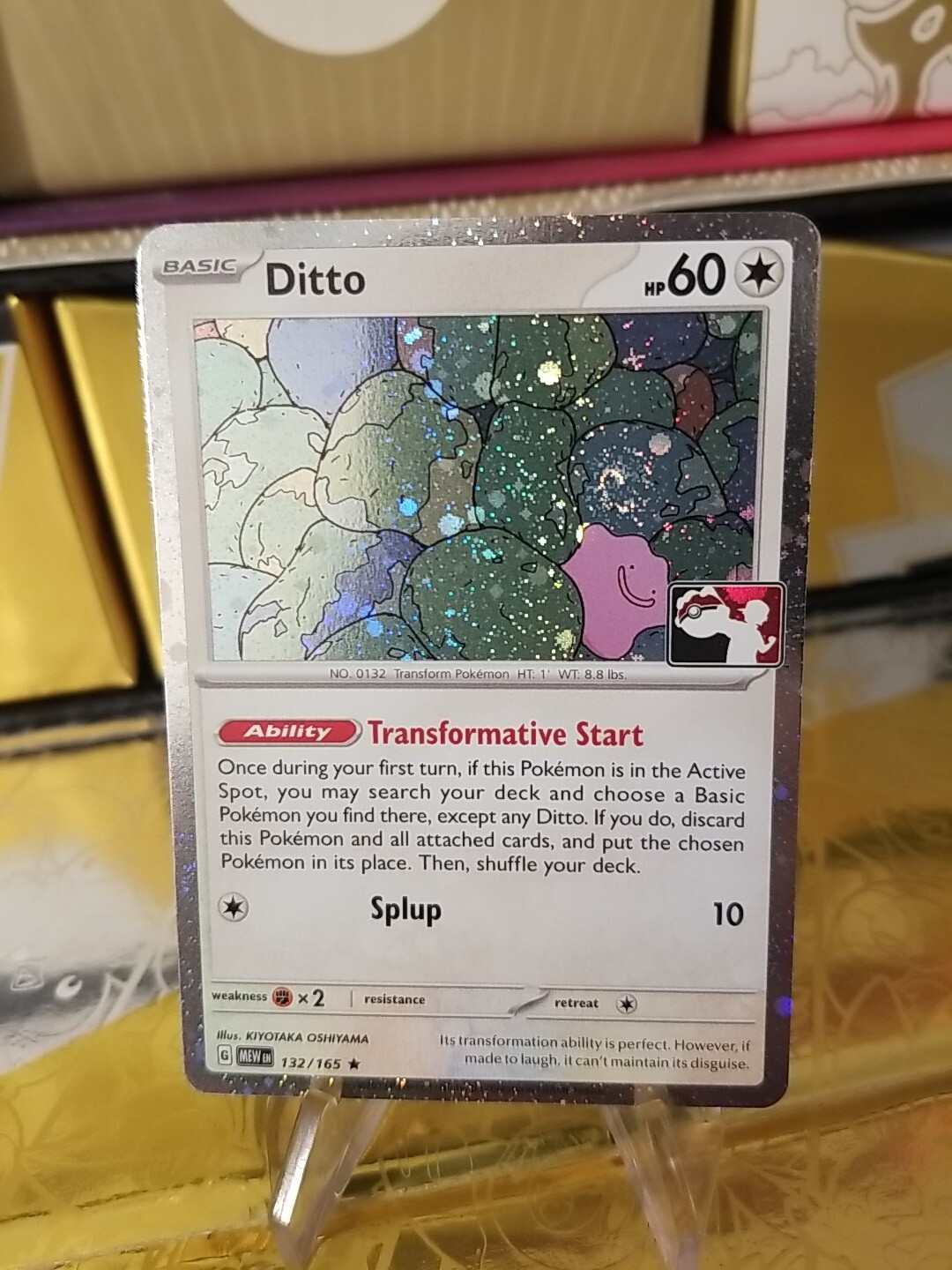 Ditto Pokemon Prize Pack Series 6 Promo Pokemon Card NM/LP Play Stamp Mew 151