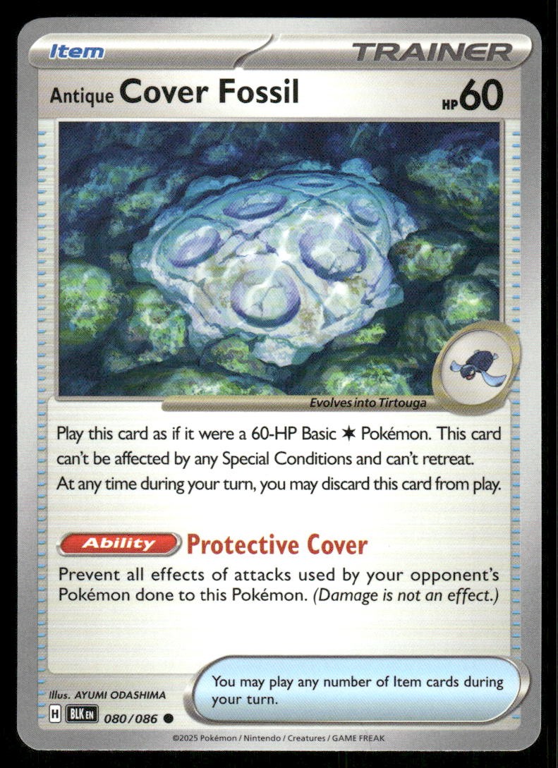 Antique Cover Fossil Common SV: Black Bolt 080/086 NM