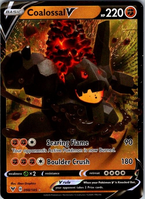 Coalossal V Holo Ultra Rare SWSH04: Vivid Voltage 098/185 NM