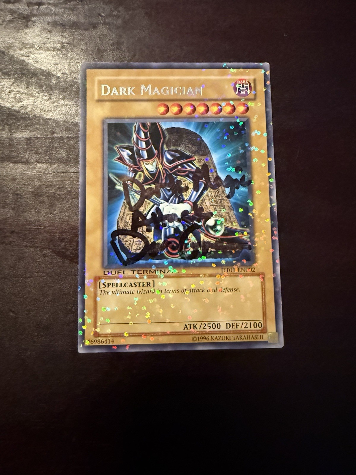 Signed Dan Green Dark Magician (DT01-EN002) | Yami Yugi Voice Actor