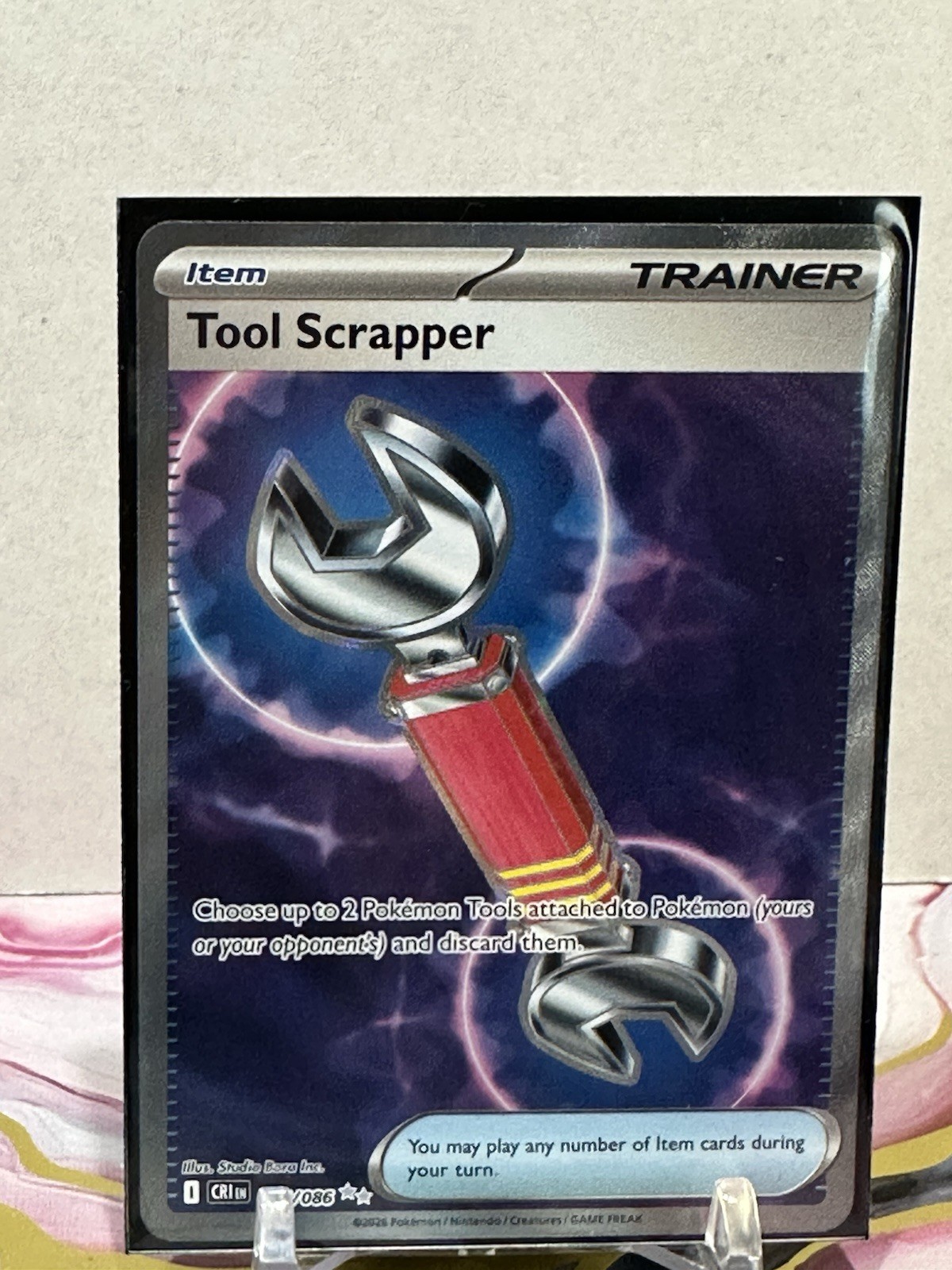 Tool Scrapper 115/086: Pitch Black Trainer Item Card (English)