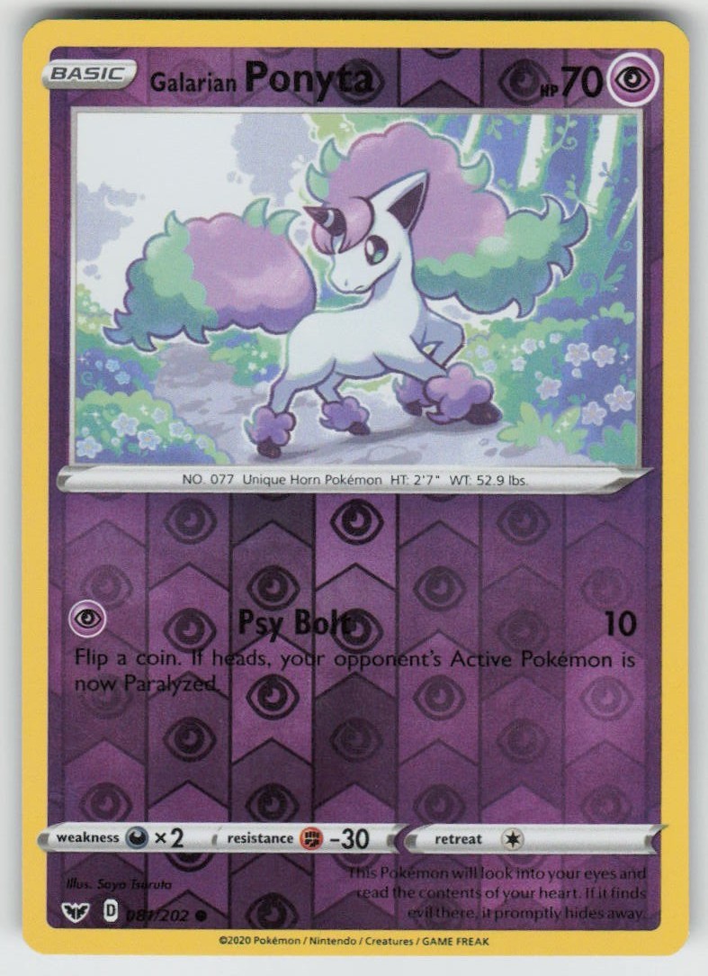 PO-04 Reverse Holo Galarian Ponyta 081/202 Common SWSH01: Sword & Shield Base Se