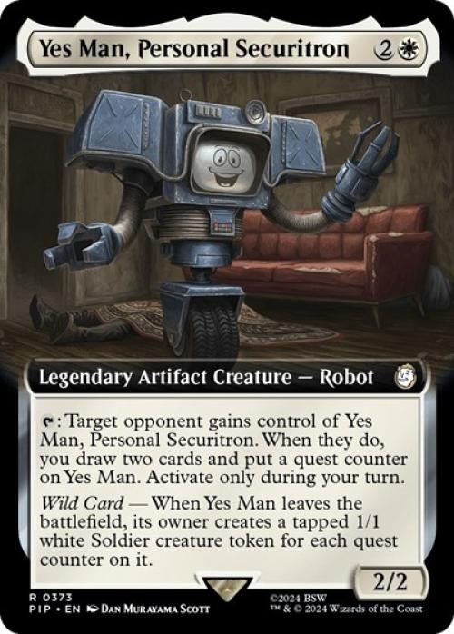 Yes Man, Personal Securitron (Extended Art) -Foil Near Mint MTG