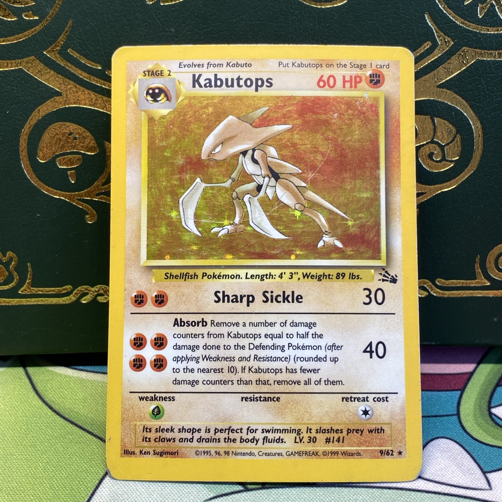 Kabutops 1999 Pokemon Fossil Holo Rare 9/62 TCG Pokémon TCG MP + LP –
