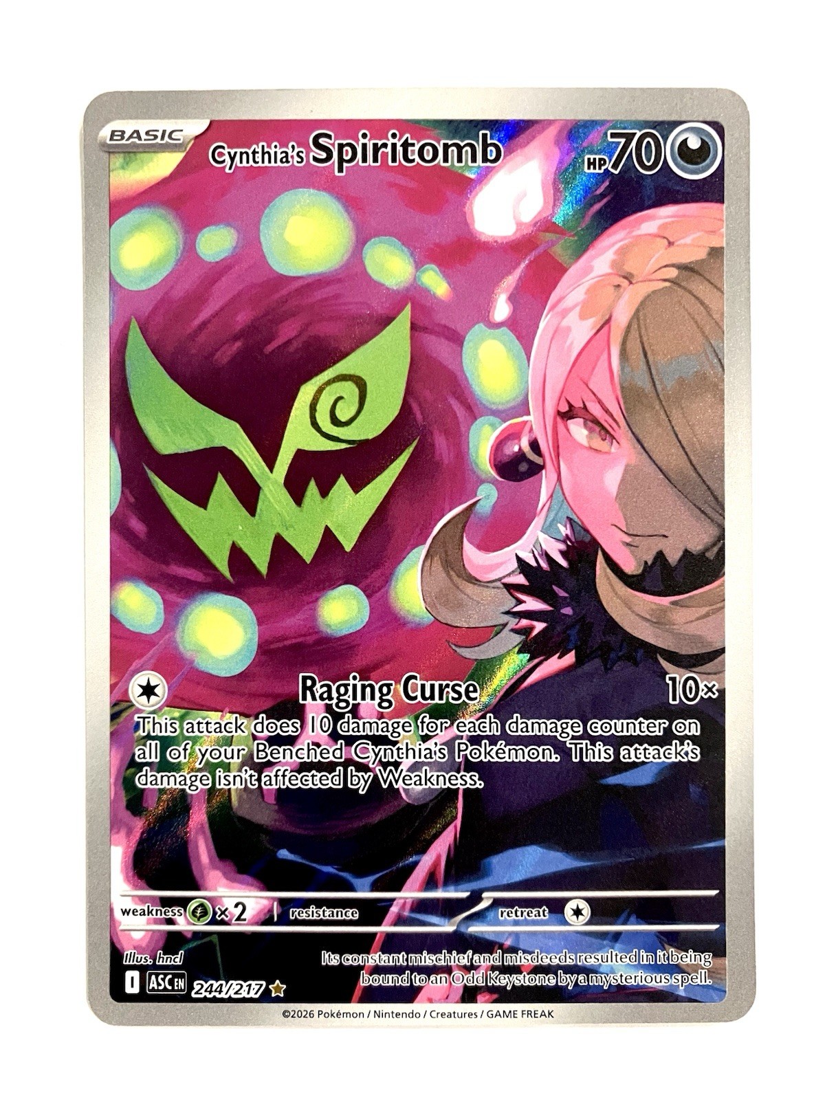 Cynthia’s Spiritomb 244/217 Me: Ascended Heroes Illustration Rare Pokemon TCG NM