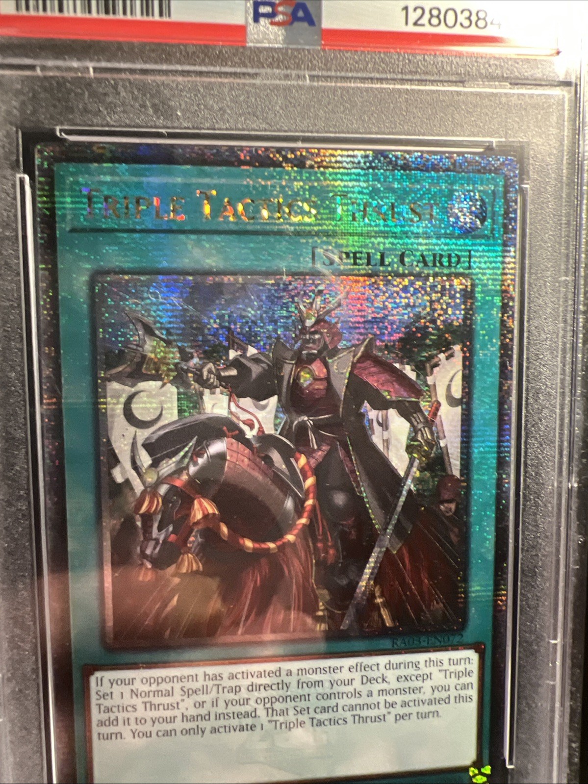 Yu-Gi-Oh Triple Tactics Thrust (Quarter Century Secret Rare) RA03-EN072 PSA 8
