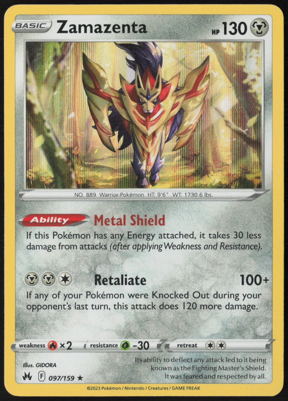 Zamazenta Holo 097/159 Crown Zenith NM