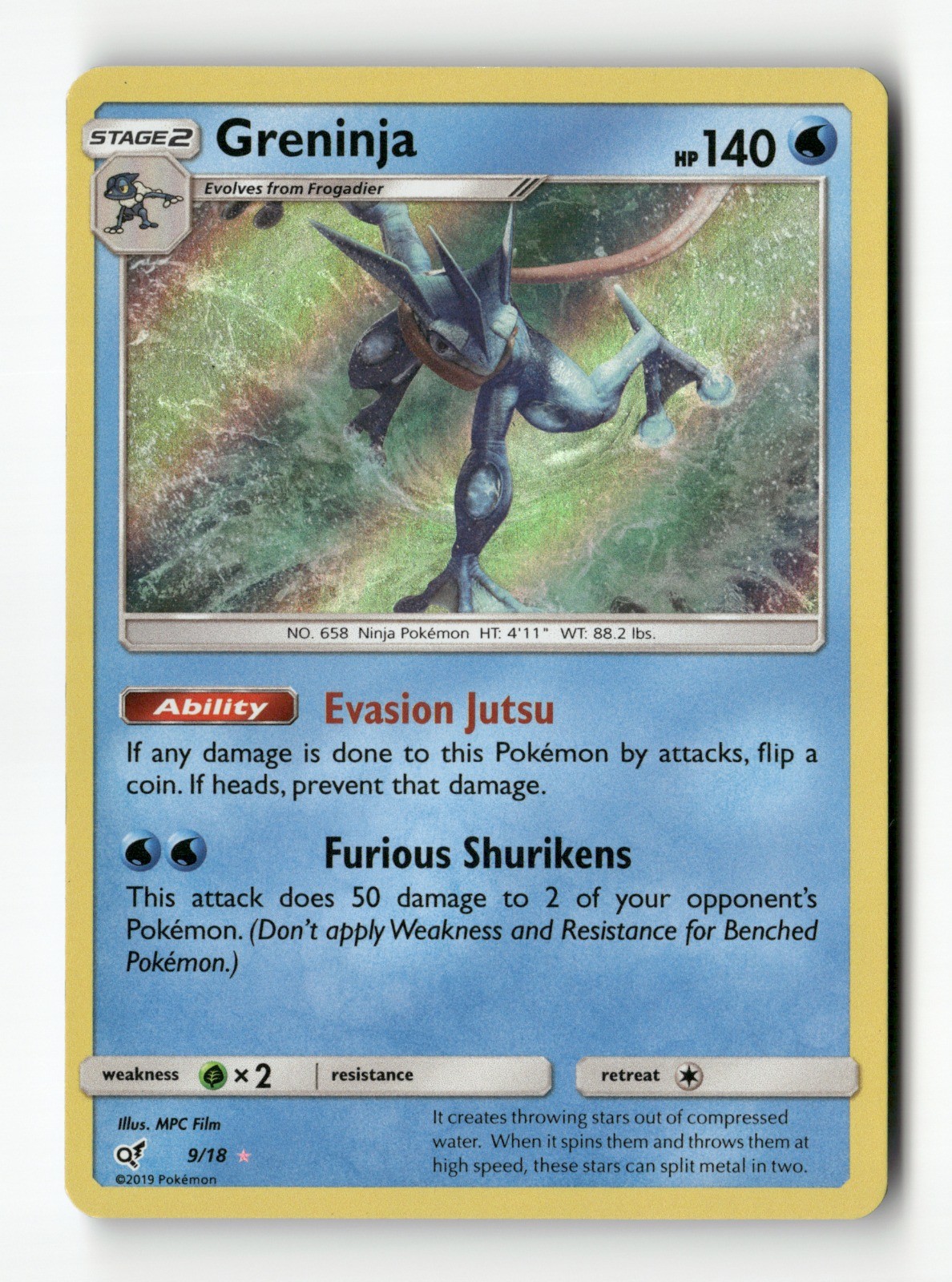 Greninja Holo Detective Pikachu 9/18 LP Pokémon TCG