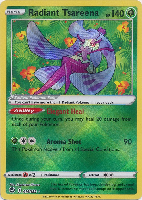 Holo Radiant Tsareena 016/195 Radiant Rare SWSH12: Silver Tempest