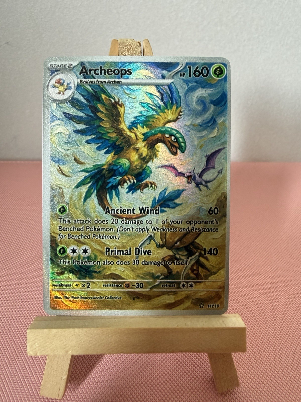 Archeops Desert Pokemon Card DISPLAY ART CARD With Aerodactyl & Kabutops