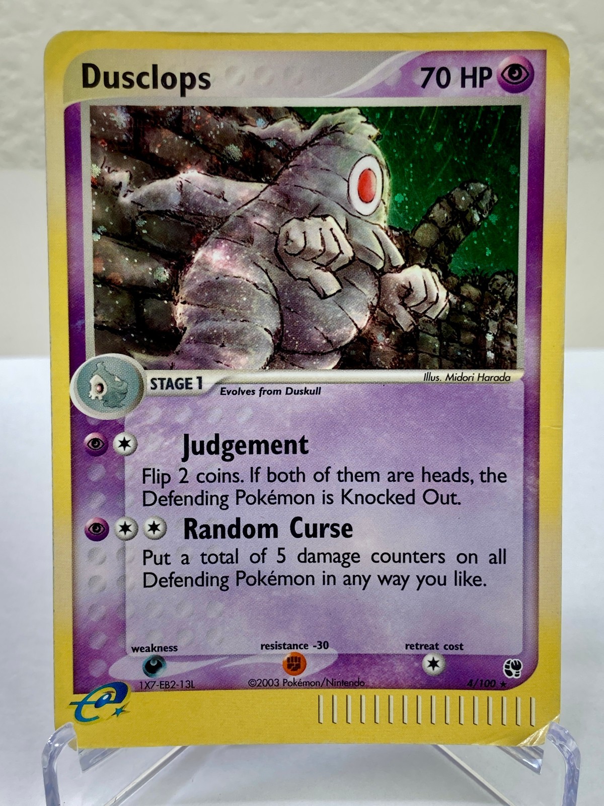 Dusclops 4/100 EX Sandstorm Holo Rare E-Reader Era – Heavily Played