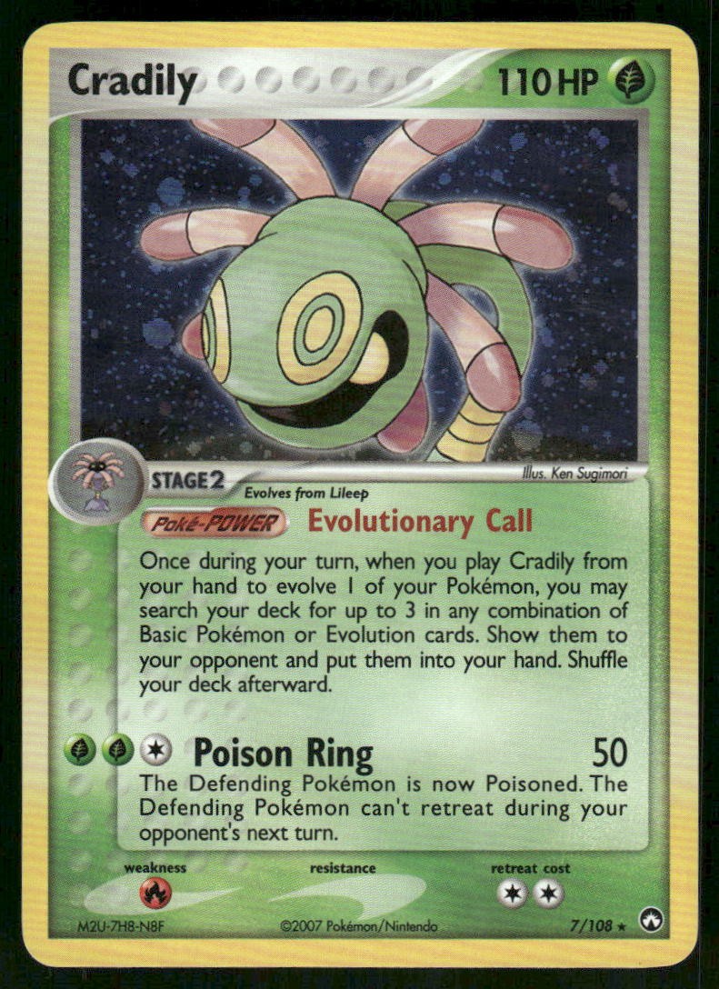 2007 Cradily 7/108 Holo Rare Reverse Holo NM Power Keepers Pokémon