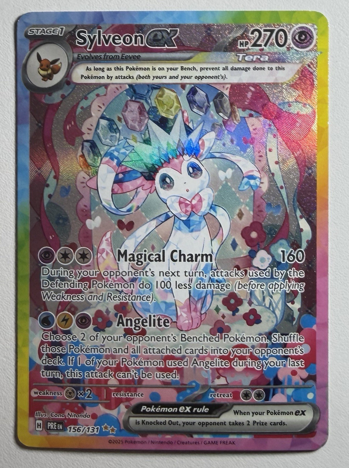 Pokémon TCG Sylveon EX Prismatic Evolutions Holo Card 156/131 MP