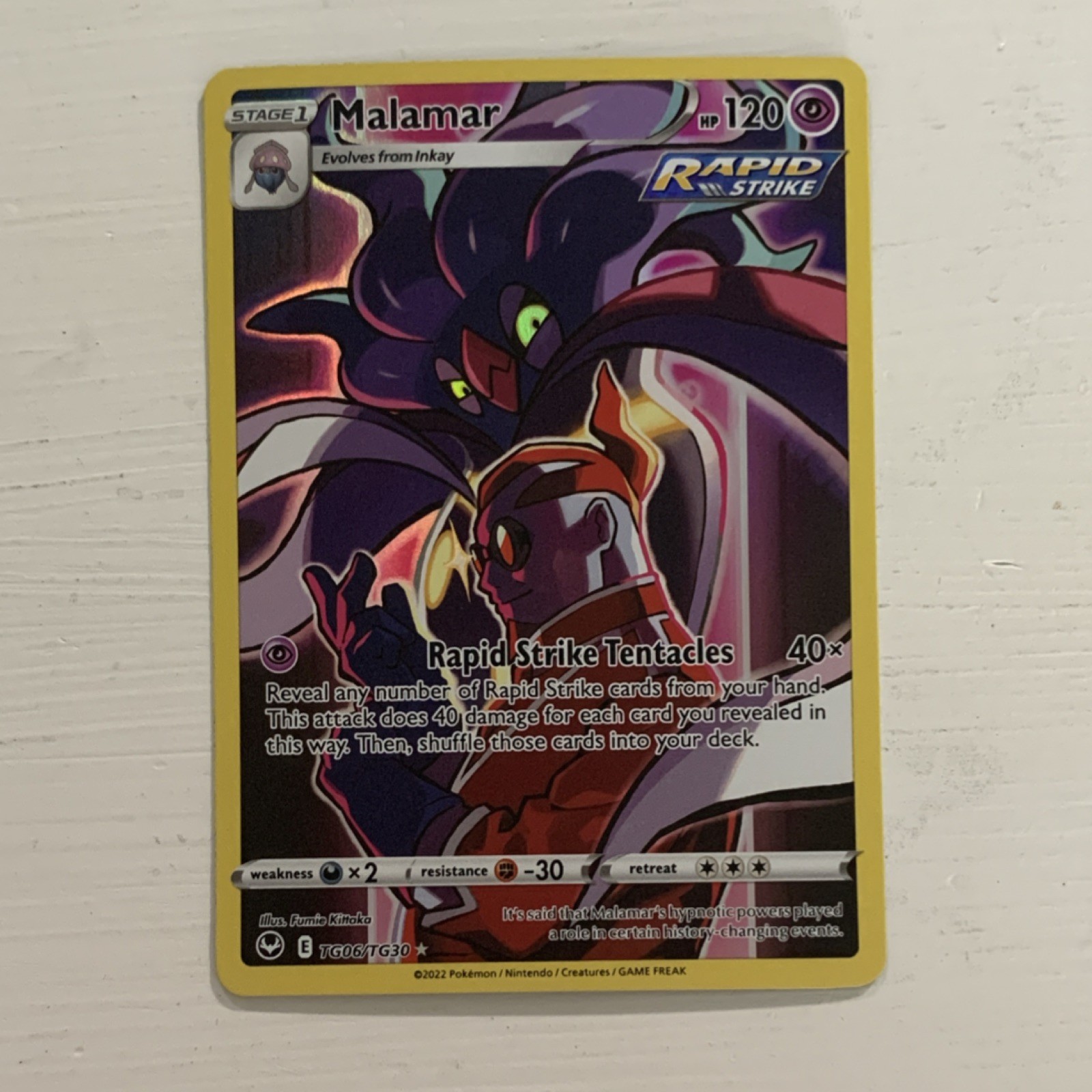 The Pokémon Company Malamar TG06/TG30 Holo Ultra Rare Rapid Strike 120 HP (2022)