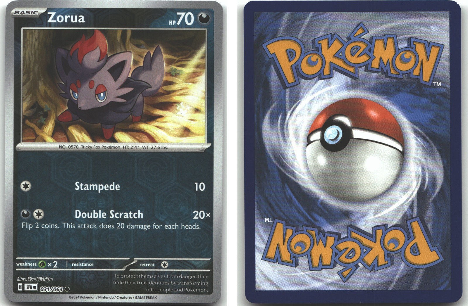 Zorua 031/064 SV: Shrouded Fable Reverse Holofoil Pokemon (LP-NM)