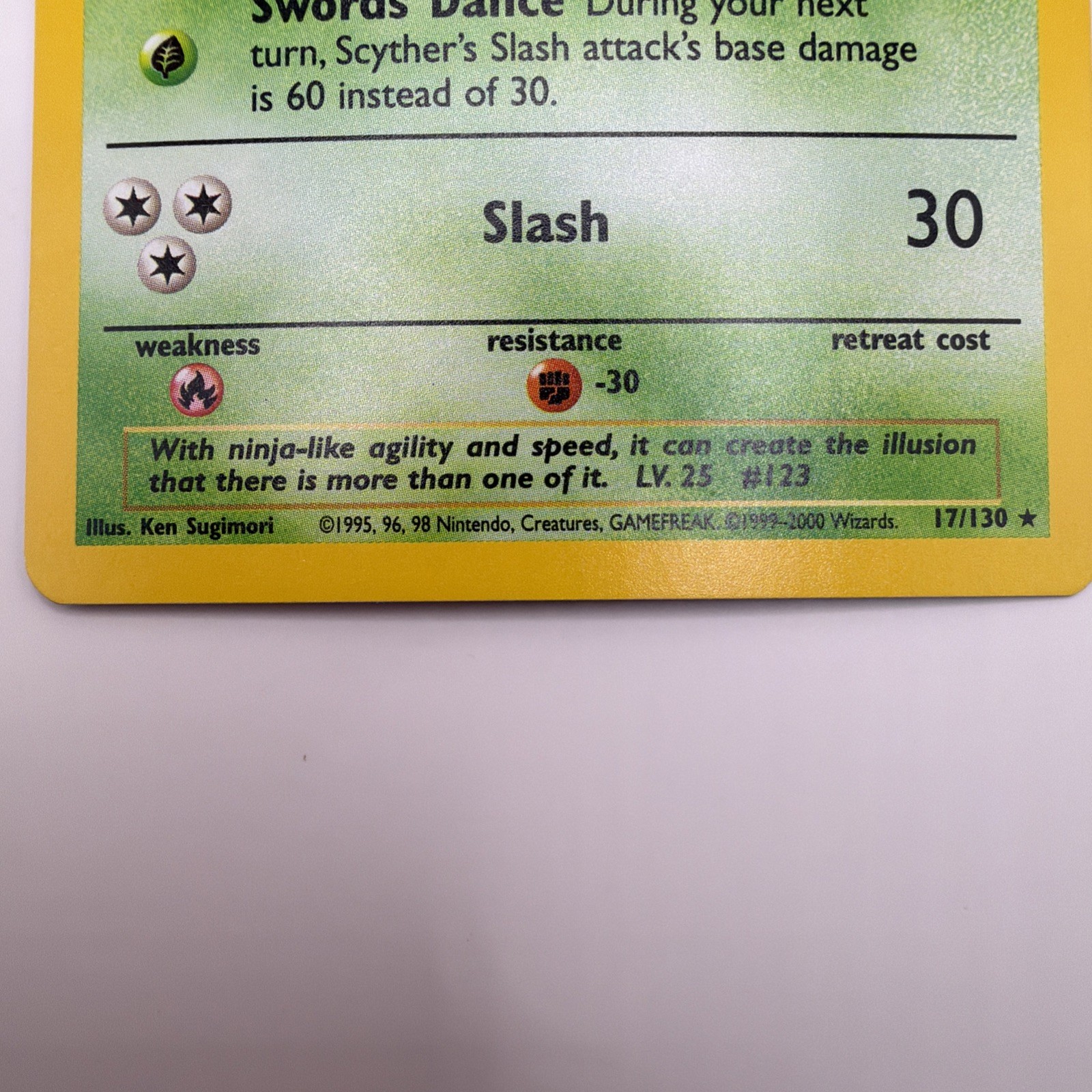 1999-2000 Scyther 017/130 Pokemon Base Set 2 Holo LP