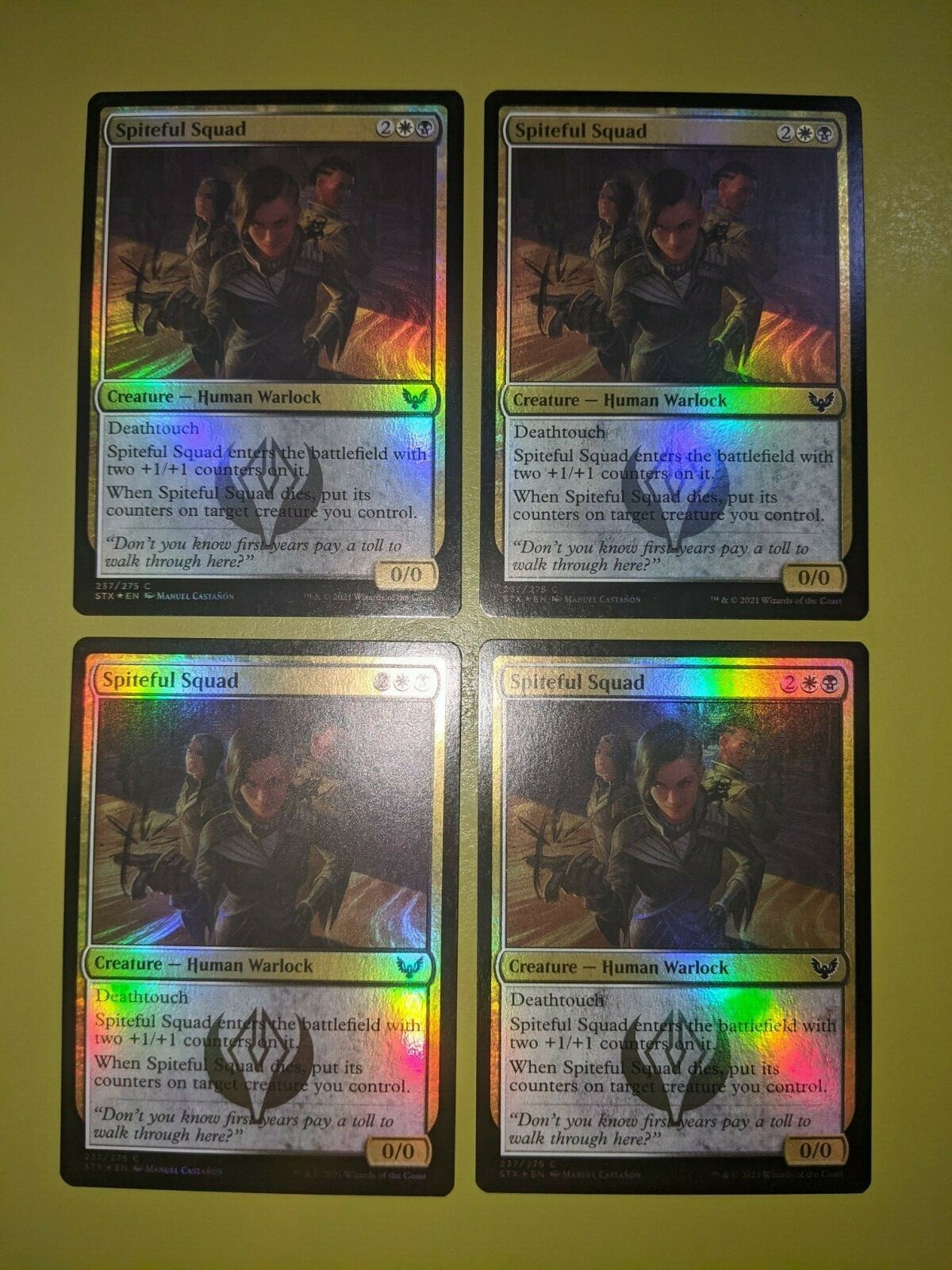 FOIL Spiteful Squad x4 Strixhaven 4x Magic the Gathering MTG
