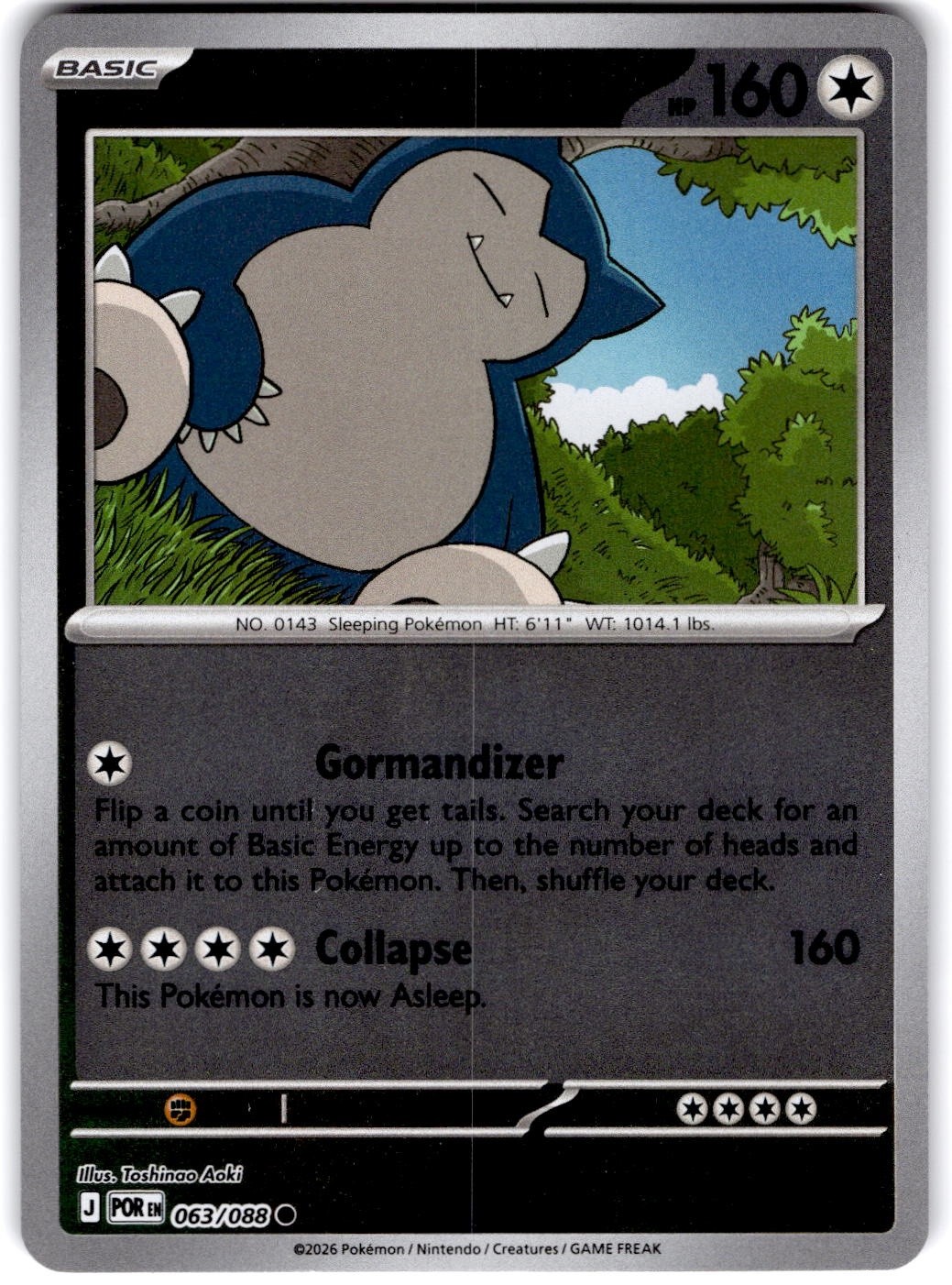 Pokemon Snorlax Perfect Order 63/88 Reverse Holo Near Mint English