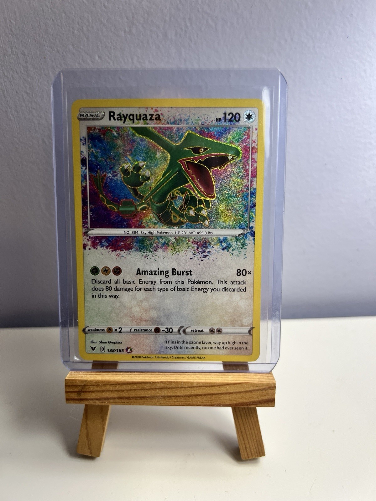 Pokémon TCG Rayquaza Amazing Rare, Vivid Voltage 138/185, Near Mint Condition