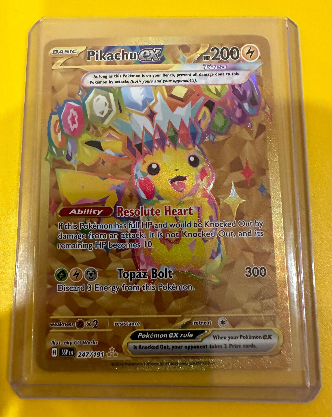 Pokemon TCG New Set Pikachu 247/191 Hyper Rare Gold Card Surging Sparks
