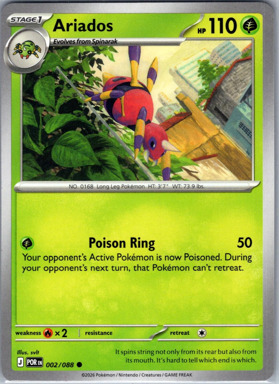 Ariados 002/088 Common Perfect Order Pokemon Near Mint