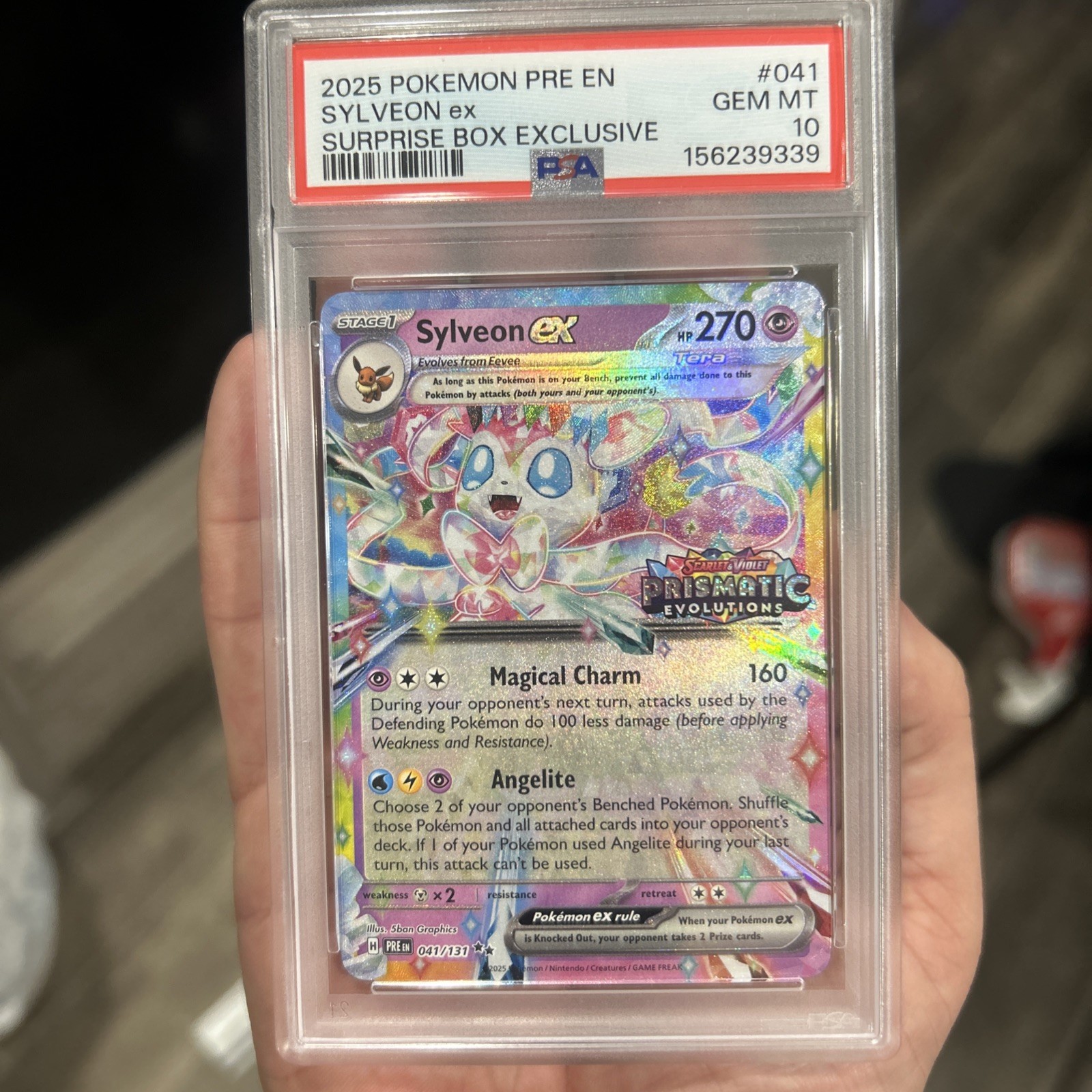 Sylveon EX Surprise Box PSA 10 PRISMATIC EVOLUTIONS #041/131 GEM MINT