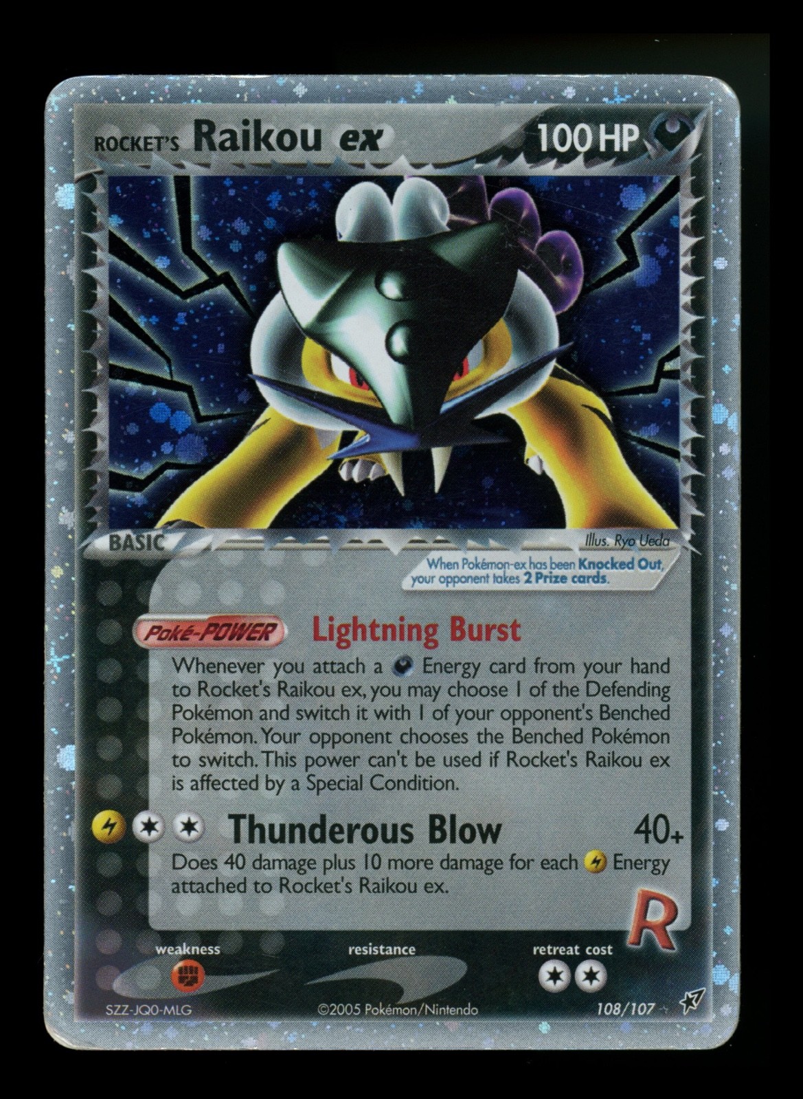 PARTIAL HOLOBLEED Rocket’s Raikou ex 108/107 EX Deoxys 2005 Holo Rare Pokémon