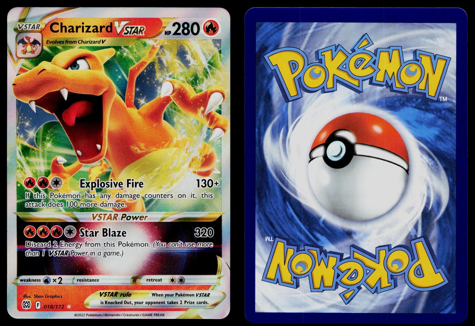 CHARIZARD VSTAR 018/172 HOLO VSTAR RARE BRILLIANT STARS POKEMON NM