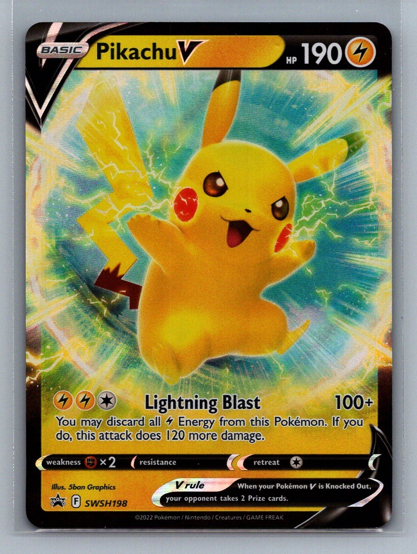 Pikachu V #SWSH198 Holo Sword & Shield Promo (Saki Hayashiro) Pokemon Card – NM