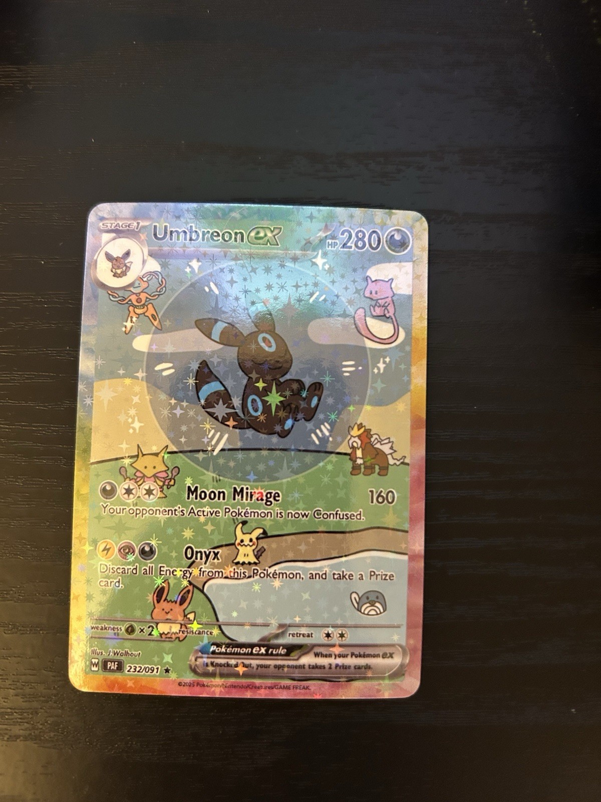 Shiny umbreon Pokemon display art card