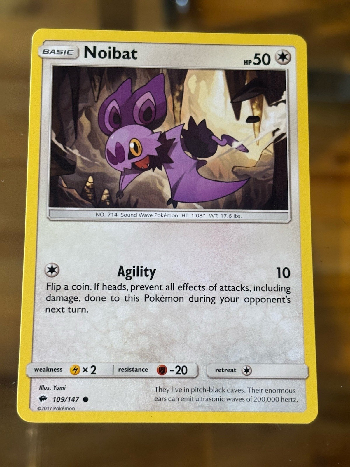 Noibat 109/147 Common Burning Shadows Pokemon Card