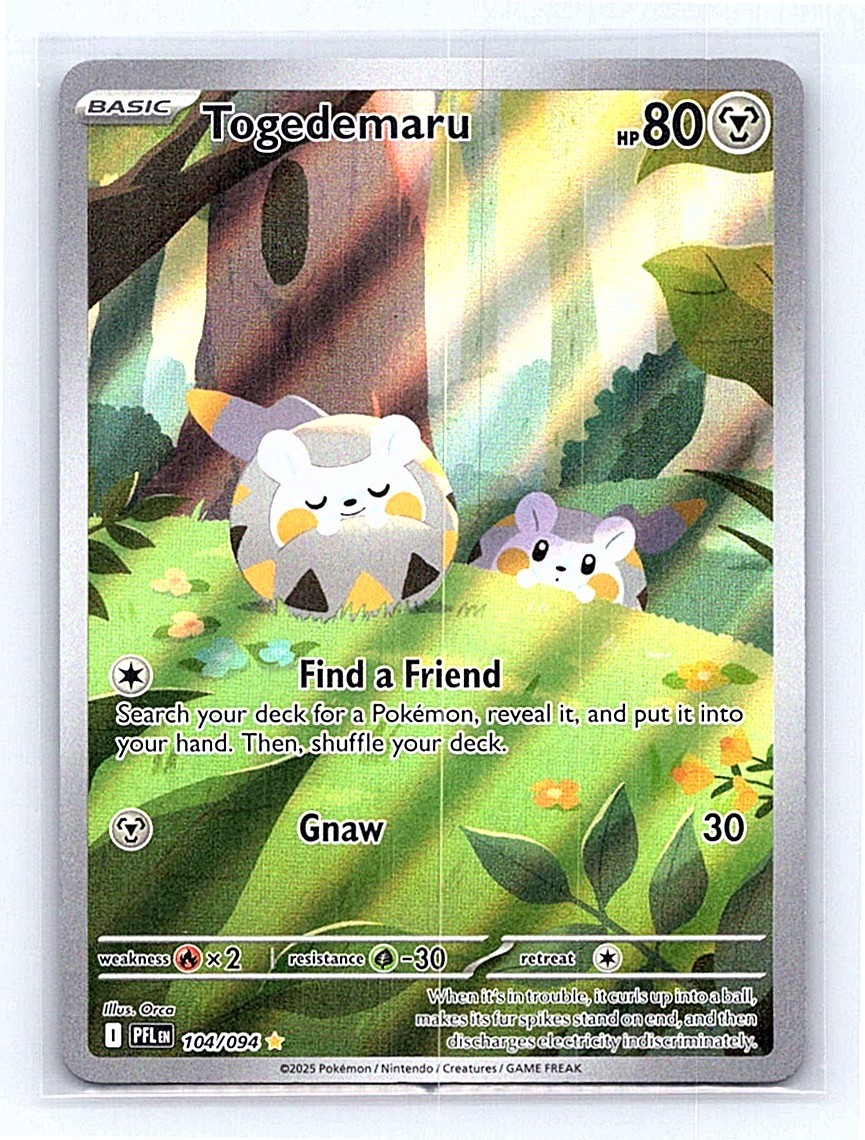 Togedemaru Holo 104/094 ME02: Phantasmal Flames Illustration Rare NM