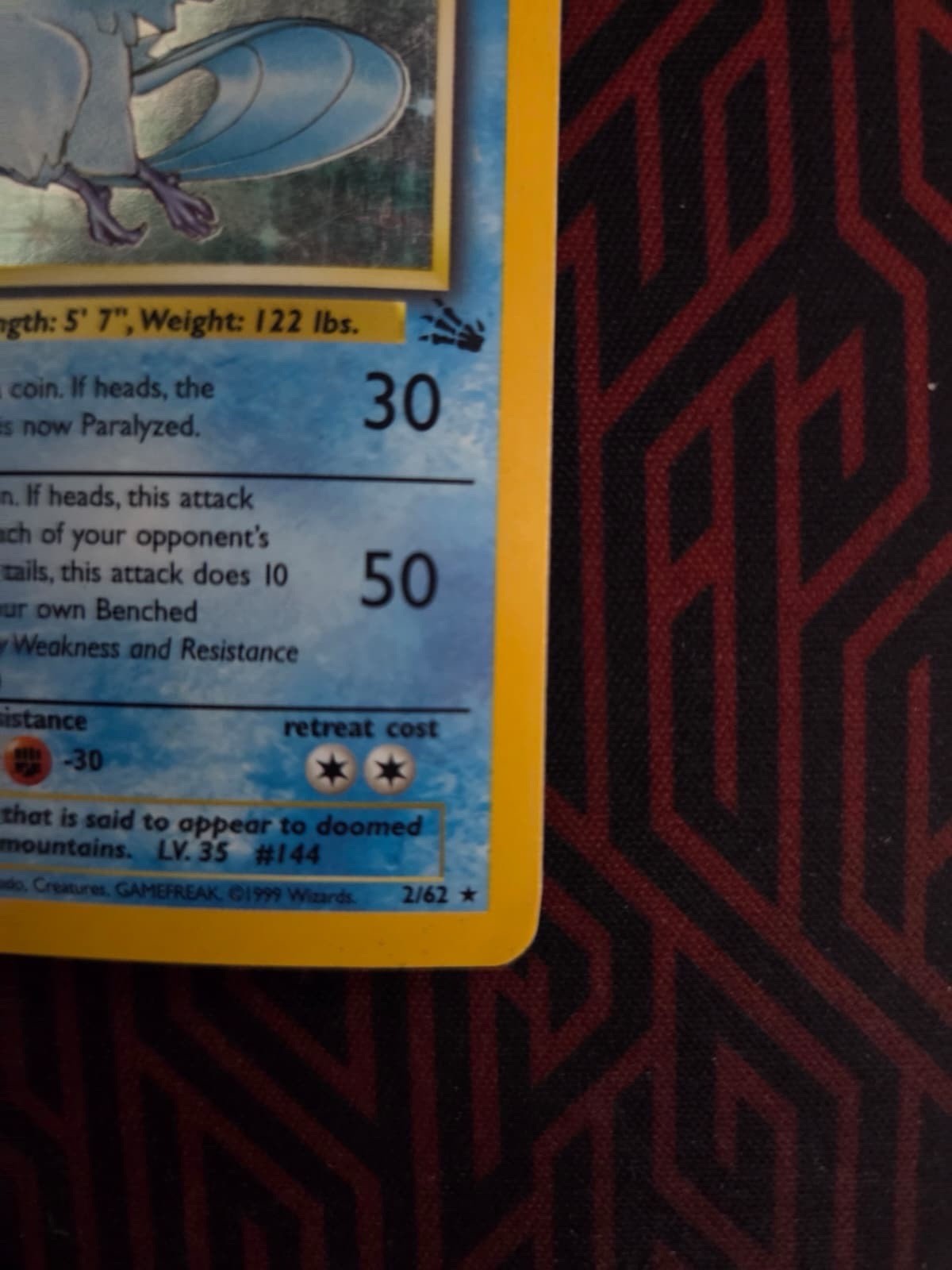 Articuno Fossil 2/62 Holo