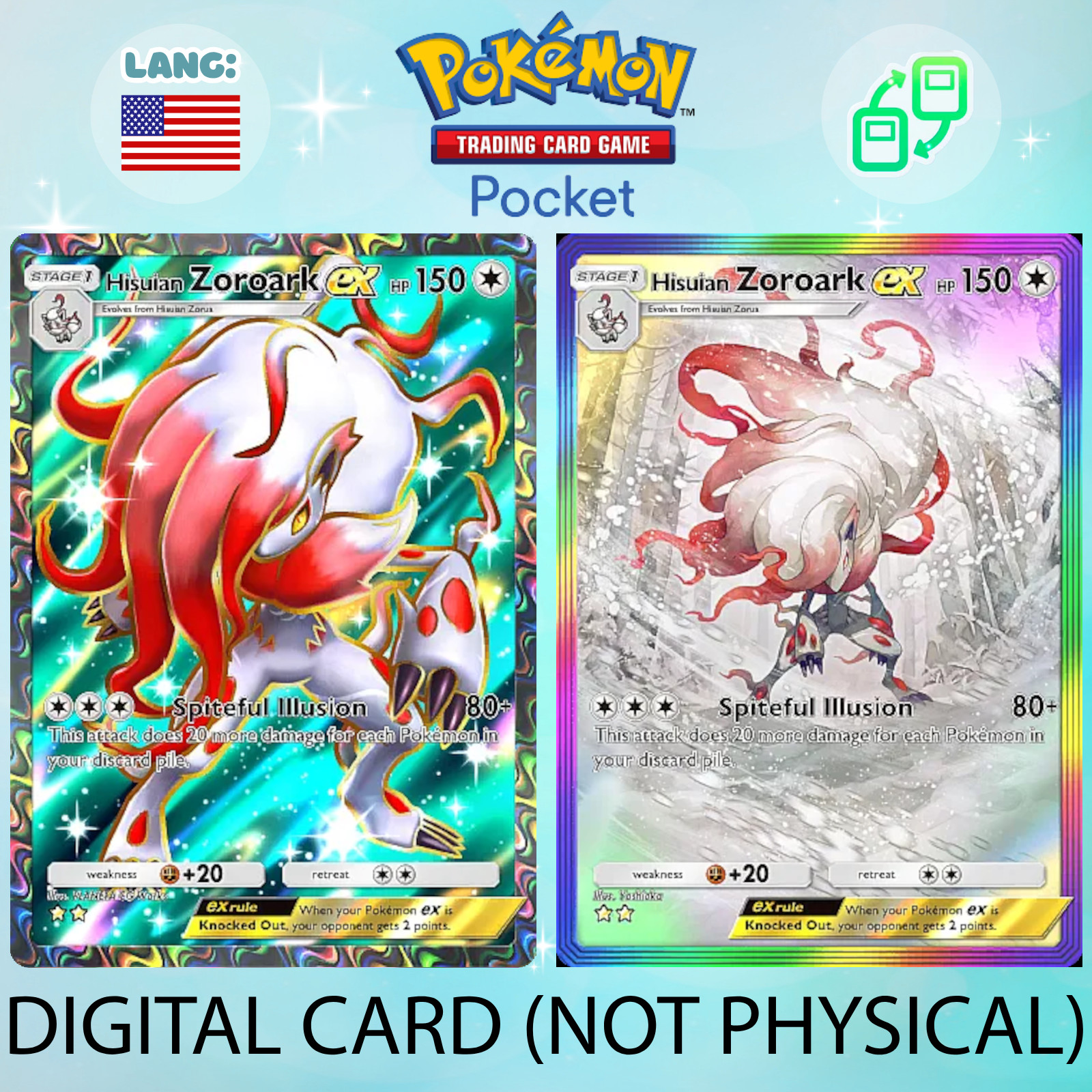 [DIGITAL] Pokemon TCG Pocket – Hisuian Zoroark ex Full Art / Rainbow (English)