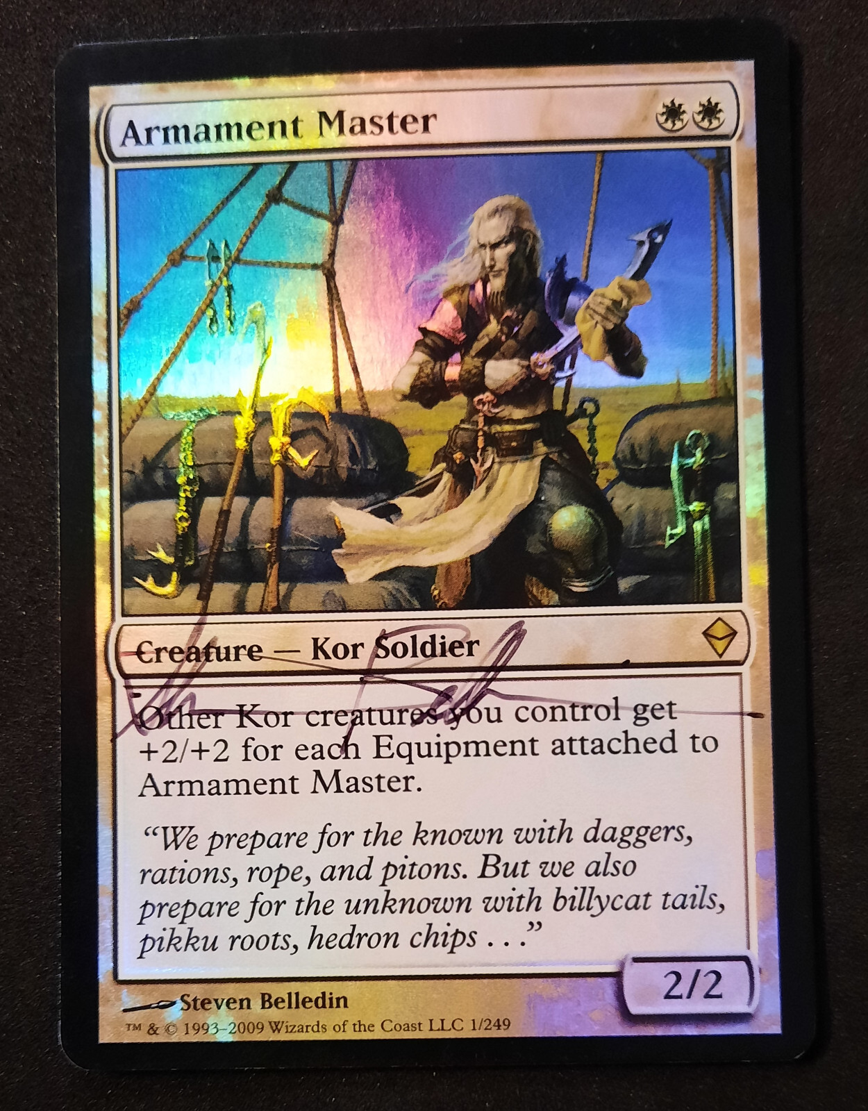 MTG FOIL Armament Master-Artist Signed (Steven Belledin) – Zendikar #1