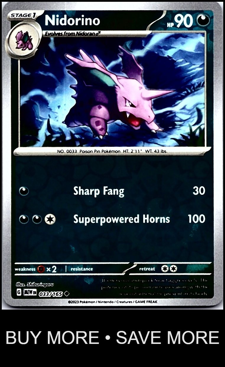 Nidorino 033/165 151 Reverse Holo Shiburingaru
