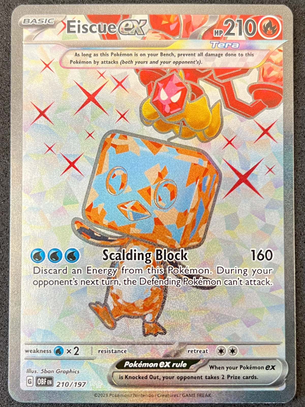Eiscue ex Pokemon Obsidian Flames 210/197 Full Art Ultra Rare NM