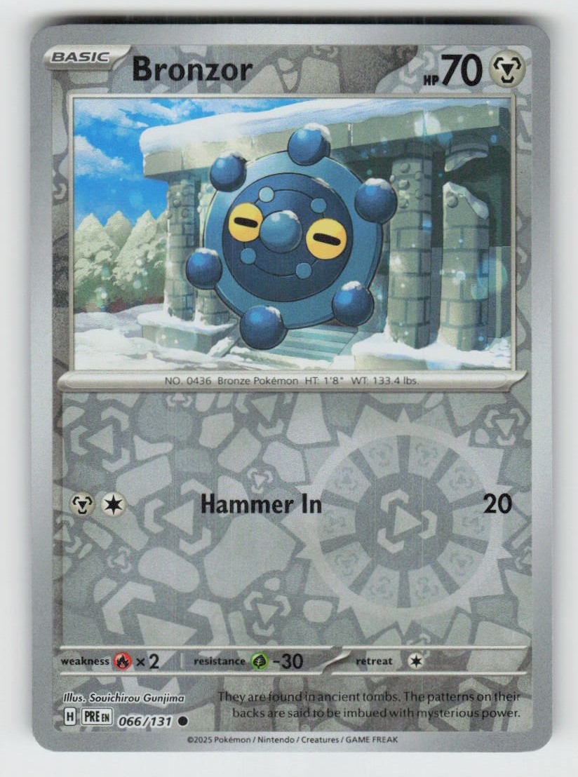 Reverse Holo Bronzor 066/131 Common Prismatic Evolutions Near Mint