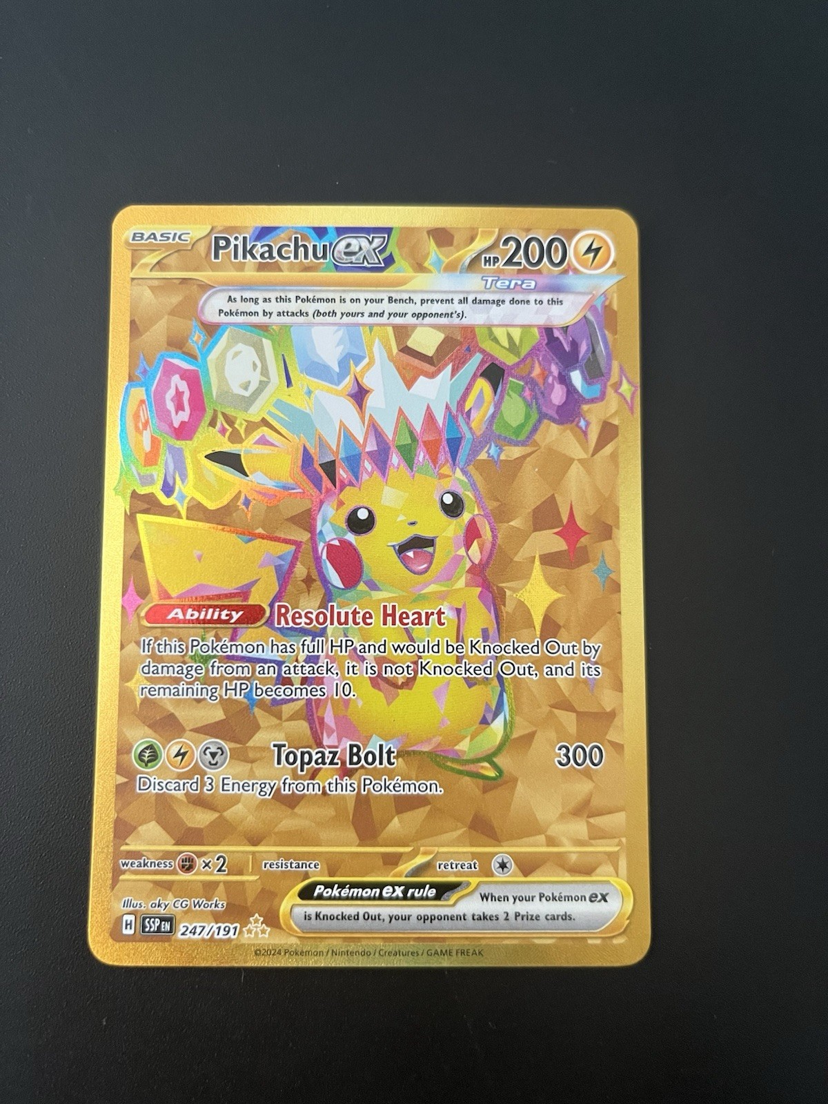 Pokemon Pikachu ex 247/191 Sv08: Surging Sparks Holo